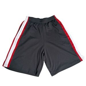 Men's Charcoal grey and Red Athletic Shorts